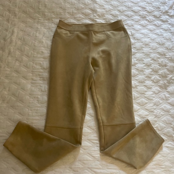 Max Studio Tan Faux Suede Leggings Size M - Picture 3 of 13